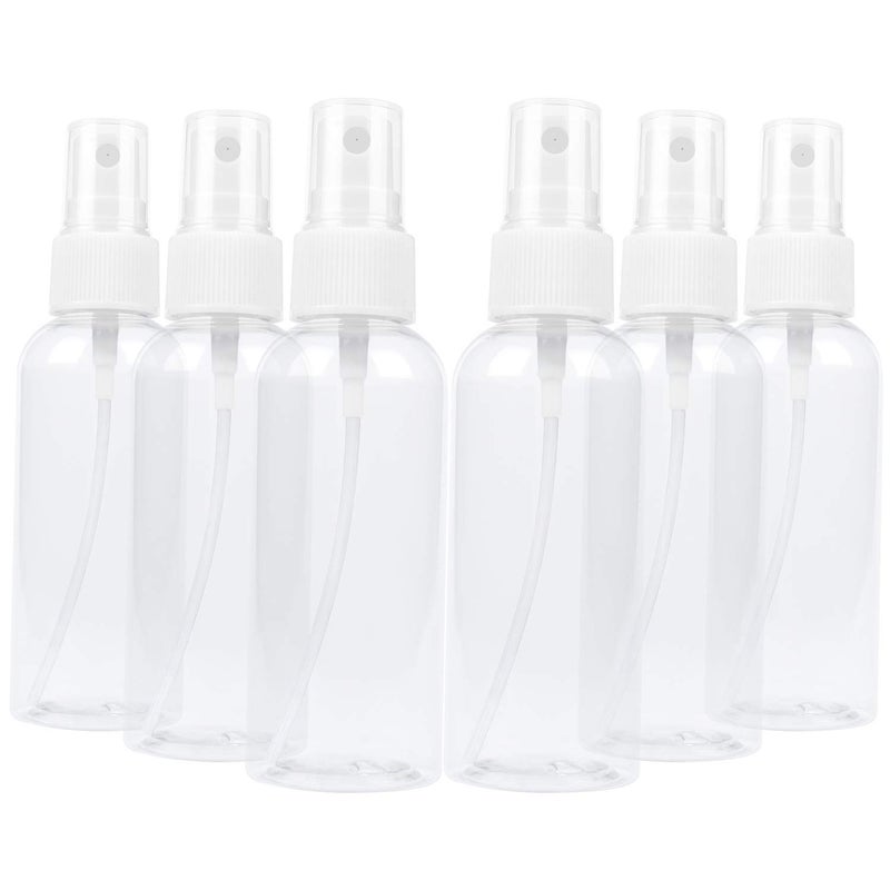TRENDBOX 6 Pack Empty Transparent Plastic Fine Mist Spray Bottle 60 ml (2 oz) - Image 1